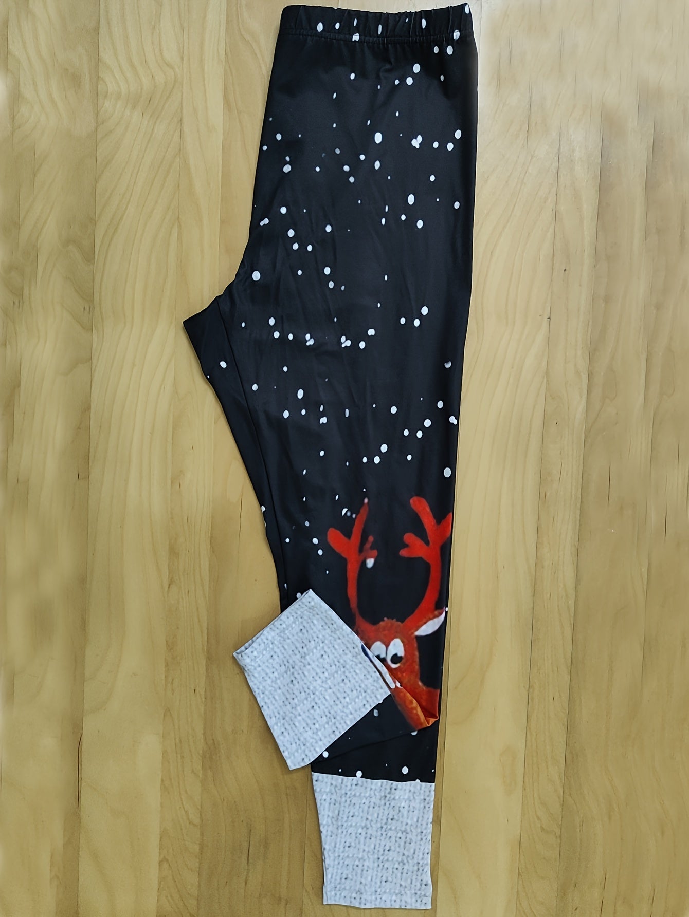  Elk Print High Stretch Skinny Leggings