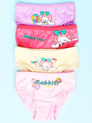 4 Packs Flamingo Graphic Girls Briefs Cotton Breathable Comfortable Underwear