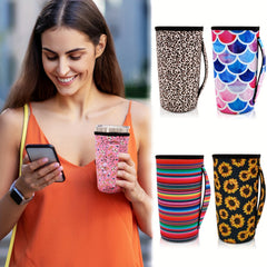Reusable Coffee Cup Sleeve Insulated Keeps Drinks Hot Or Cold Fits 30oz Cups