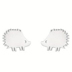 2pcs Men's Stainless Steel Hedgehog Stud Earrings