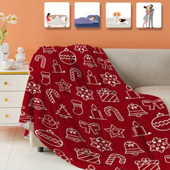 Christmas Flannel Blanket Warm Cozy Soft Throw Bed Sofa Office Travel Camping