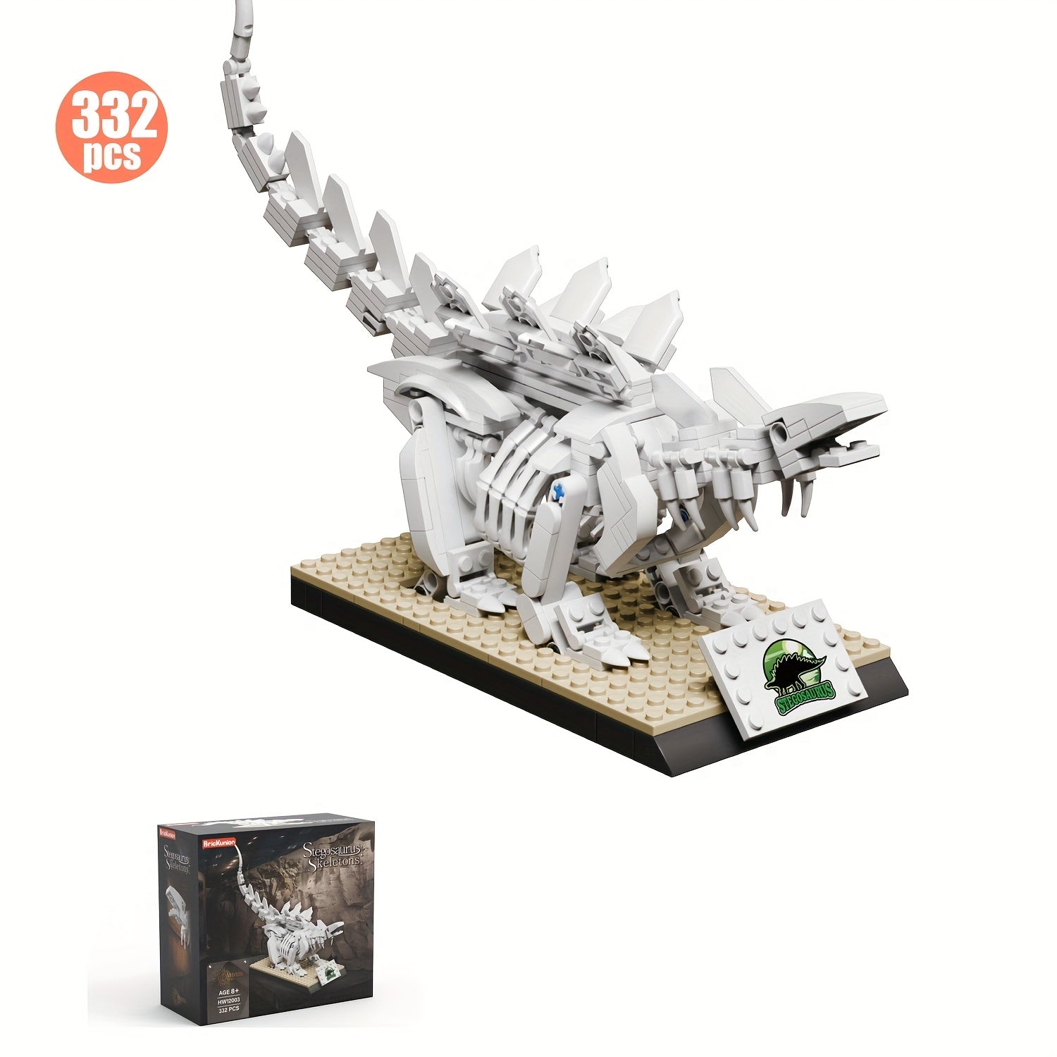 Museum Dinosaur Building Blocks Set - Triceratops Stegosaurus T Rex Fossils