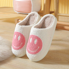 Plush Cozy House Slippers Anti skid Slip on Smile Shoes Indoor Men Winter