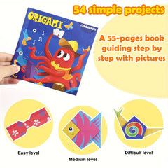 108 Sheets Origami Paper for Kids Easy Origami Book Beginner Art Projects Kit