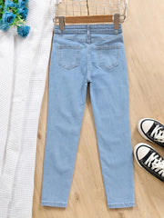 Girls Ripped Jeans Skinny Slim Fit Denim Pants