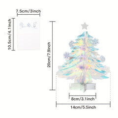 1pc 3D Glitter Christmas Greeting Card Creative Xmas Decor Blessing Message
