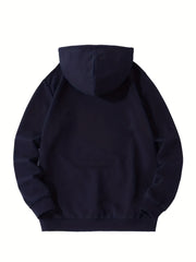 2pcs Pattern Print Boys Casual Pullover Hooded Sweatshirt