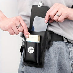 Stylish PU Leather Waist Bag for Men Phone Storage Travel Husband Father Gift