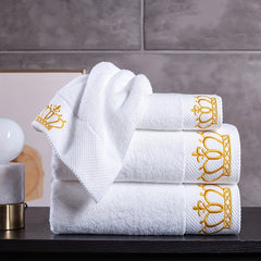 3pcs Embroidered Hand Towel Bath Towel Soft Absorbent Face Towel