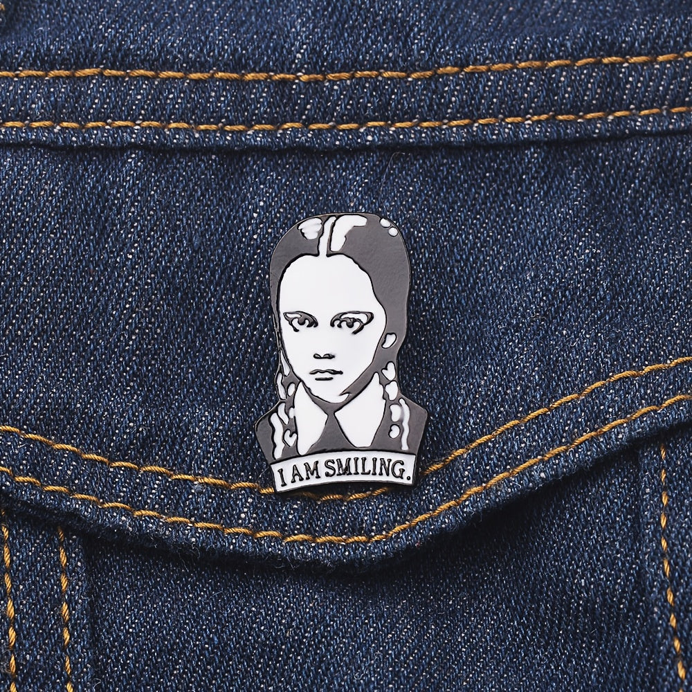 The Addams Family Brooch Vintage Metal I AM SMILING