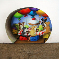 7pcs Funny Mouse Hole Wall Stickers Home Decoration 3D