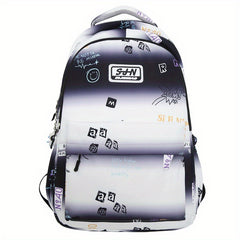 Letter Pattern Backpack Gradient Casual Women's Men's Bag