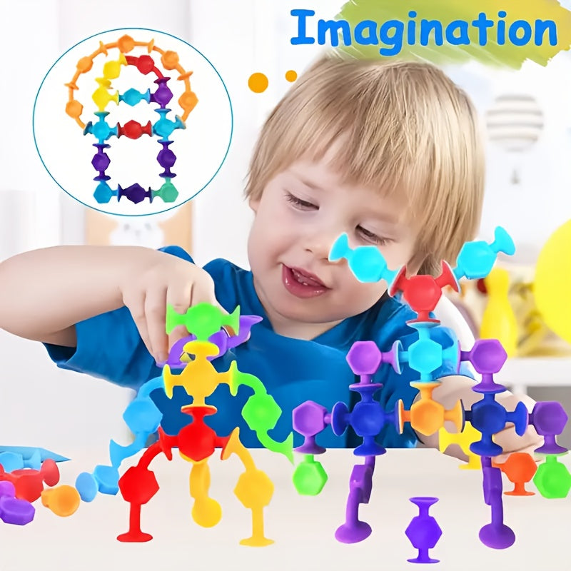 Creative Relaxing Suction Cup Toy Set for Construction Travel Windows