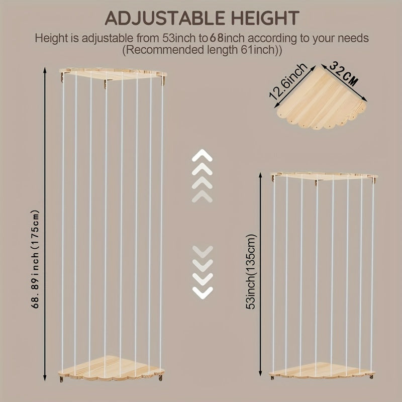 Pine Wood Stuffed Animal Storage Rack Corner & Wall Organizer