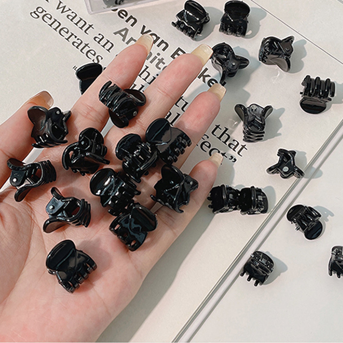 12pcs Mini Hair Claw Clips for Hairstyle Buns Strong Grip Multifunction Clamp