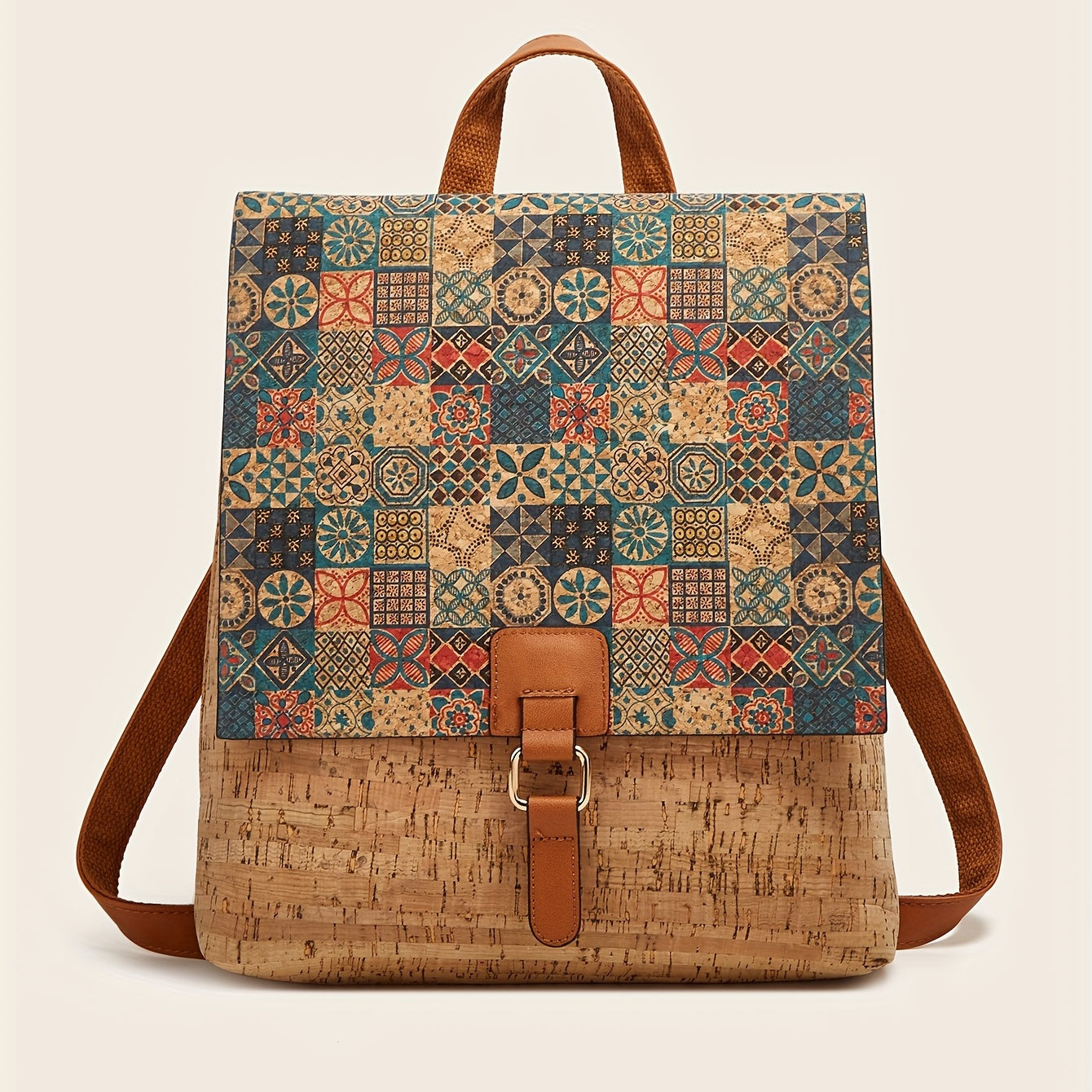 Vintage Flower Pattern Outdoor Backpack, Large Capacity