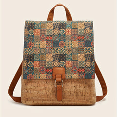 Vintage Flower Pattern Outdoor Backpack, Large Capacity