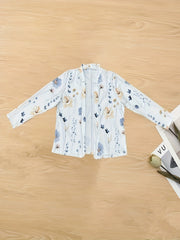  Floral Print Long Sleeve Blazer