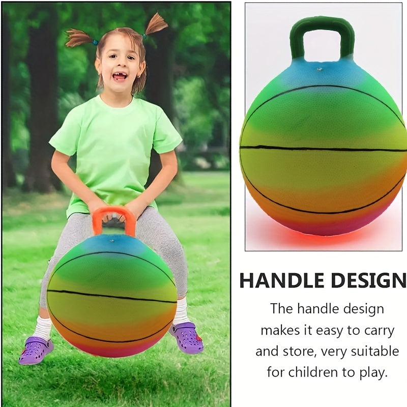 Kids Bounce Ball with Handle Inflatable Fitness Toy