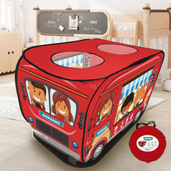 Interactive Cartoon Bus Game House Pops Open for Outdoor Fun