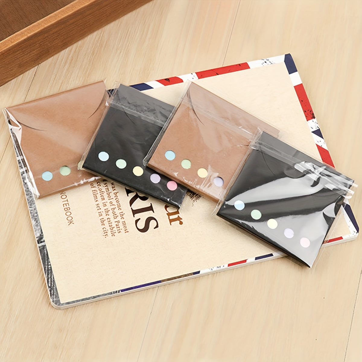 120sheets Cowhide Note Stickers Sticky Notes Memo Pad Set