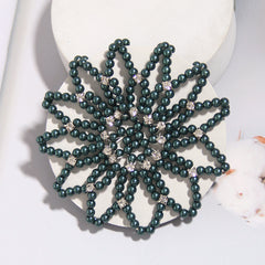 Faux Pearl Hair Snood Elastic Hair Net Crochet Hairnet Ballet Bun Cover