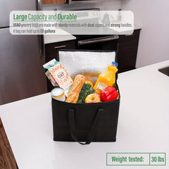 Large Insulated Reusable Grocery Bag Keeps Food Fresh & Cold