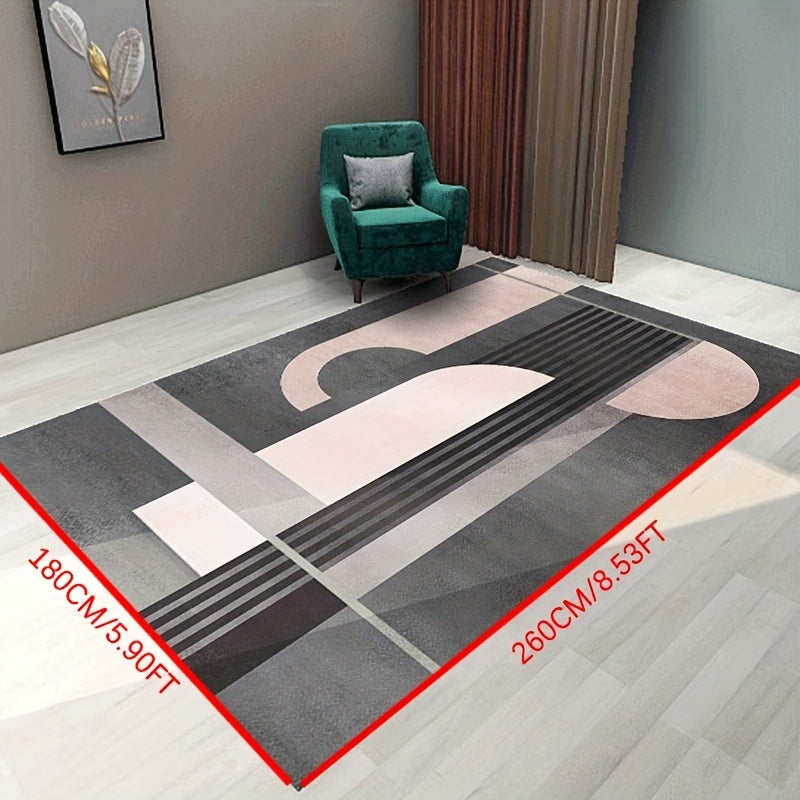 Modern Abstract Geometric Area Rug Non Shedding Floor Carpet