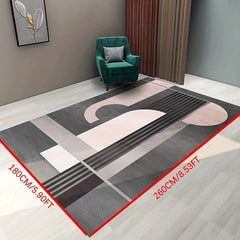 Modern Abstract Geometric Area Rug Non Shedding Floor Carpet