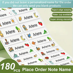 Custom Name Tag Sticker Waterproof 4.6x1.09cm - Pack of 50/100/180