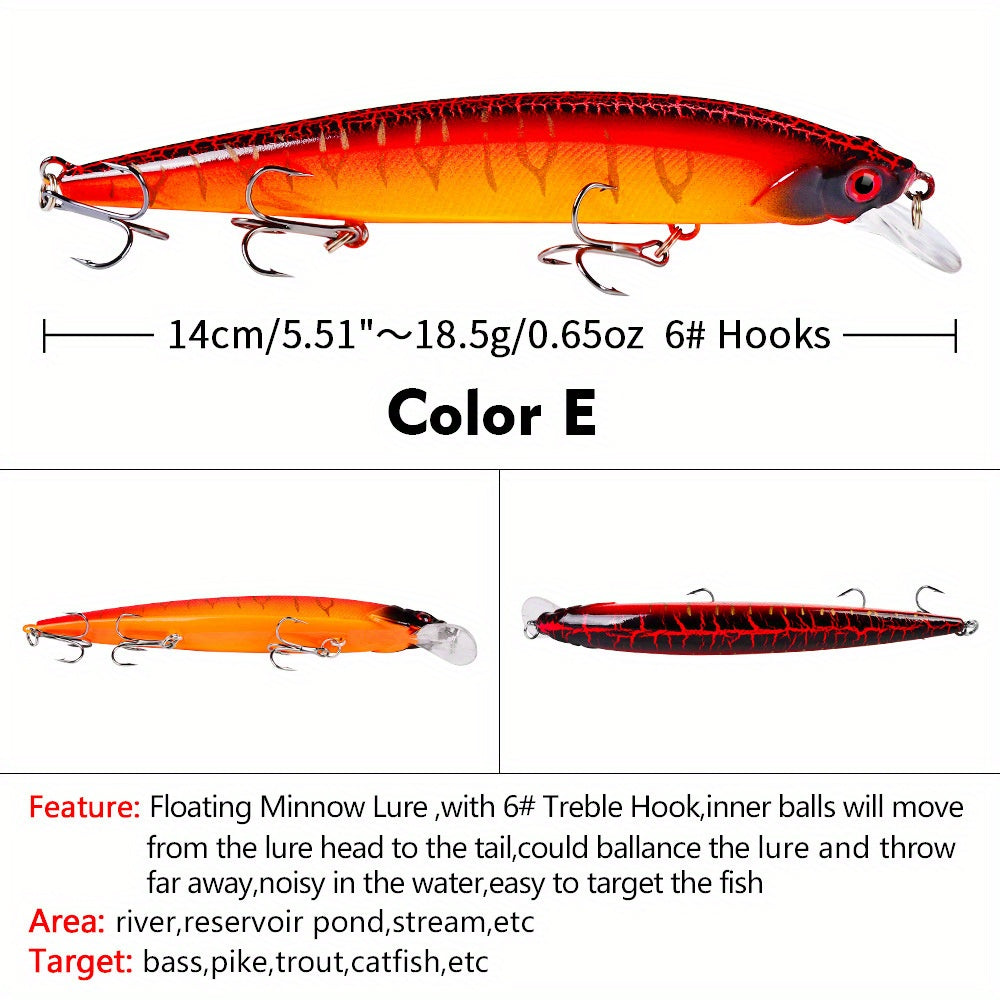 Lifelike Wobbler Fishing Lure 3D Eyes 18.5g Minnow Artificial Hard Bait Fishing