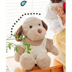 Stray Dog Plush Toy Brown & Beige Outfit Red Bow Tie