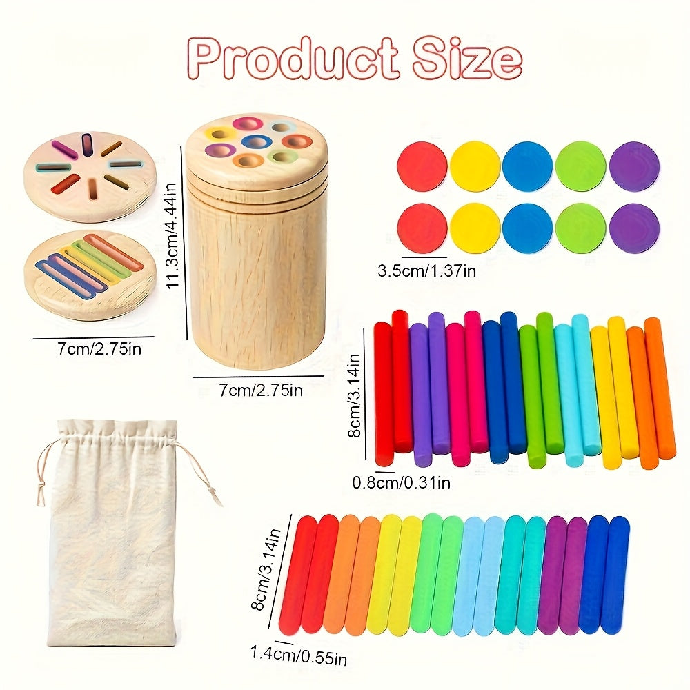 Wooden 3 in 1 Sorting Cup Game for Kids