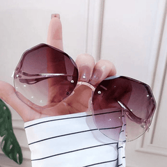 Gradient Lens Sunglasses Polygon Frame UV Protection