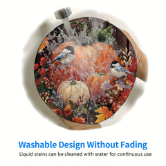Autumn Pumpkin Mouse Pad Round Non-slip Rubber Mat for Office Computers