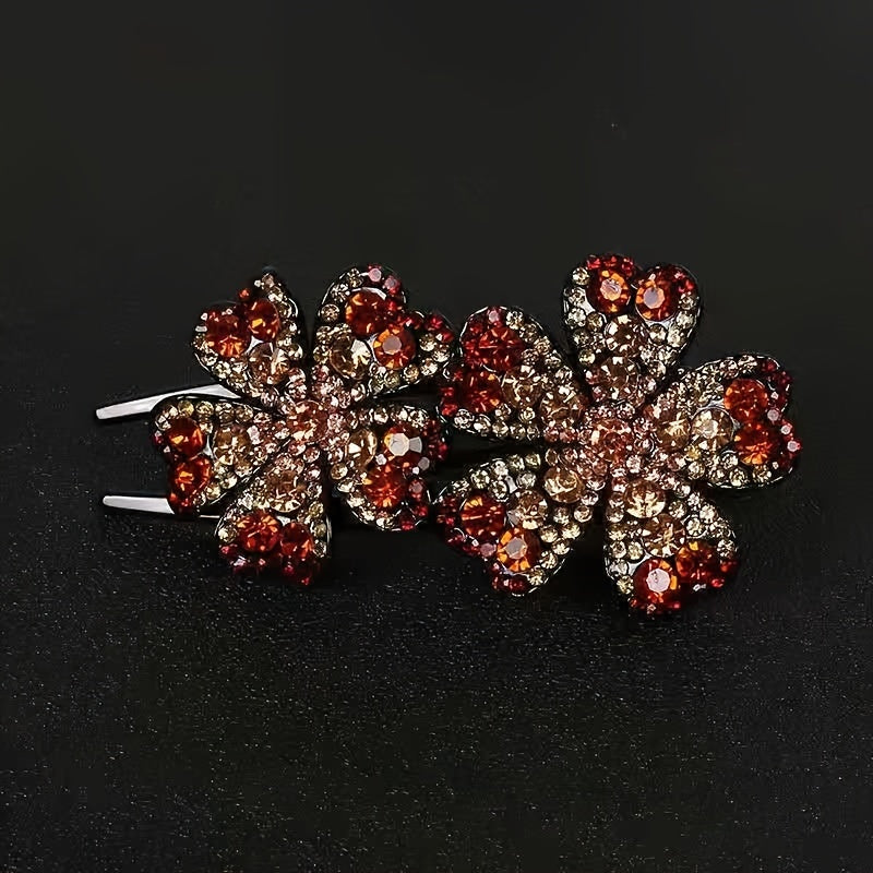 Retro Rhinestone Hair Claw Clip Non Slip Strong Hold Grip