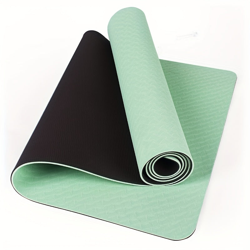 TPE Solid Yoga Mat Double Colors Non slip Fitness Mat