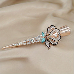 Vintage Rhinestone Flower Hair Clip for Women Girls