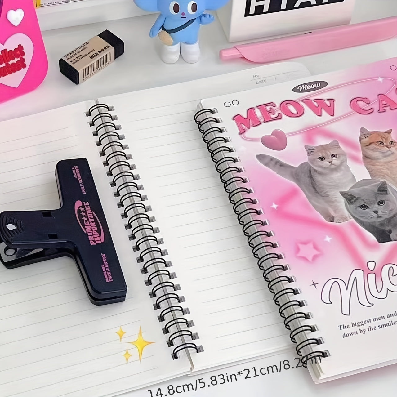 A5 Retro Bear Coil Book Cat Horizontal Notebook
