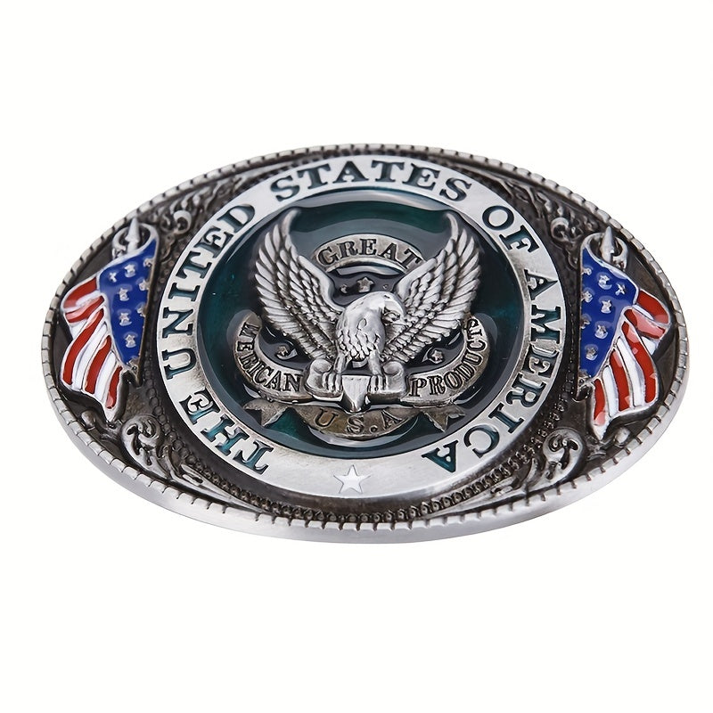 American Flag Eagle Men's Belt Buckle