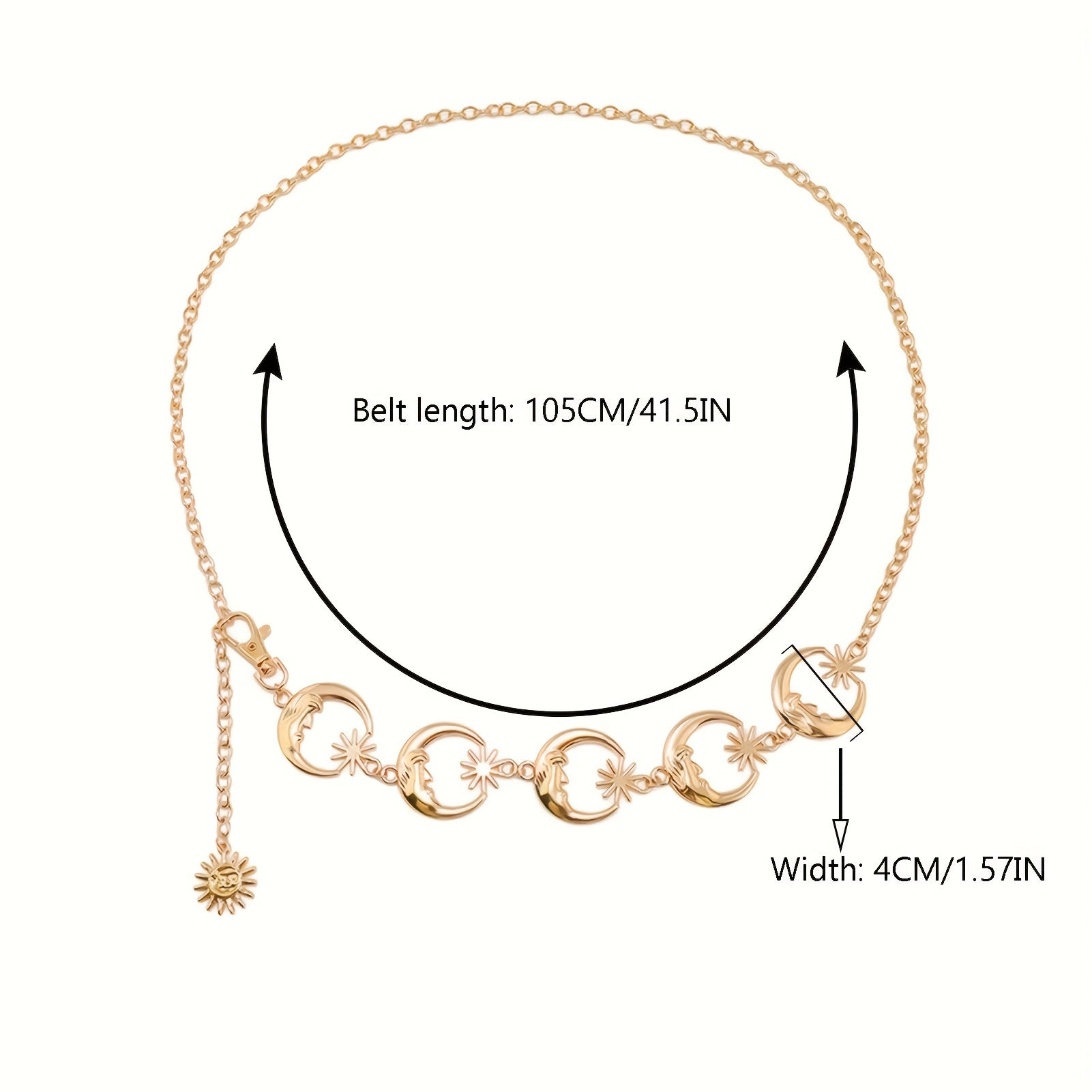 Punk Star Moon Waist Chain Y2K Metal Chain Belt