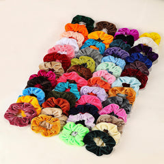 50pcs Toddler Girls Velvet Scrunchie Pack