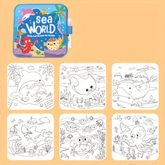 Kids' Magic Water Drawing Book DIY Collapsible Art Vibrant Animal & Nature Theme