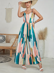Spaghetti Strap Jumpsuit Wide Leg Sleeveless Vacation Jumpsuit