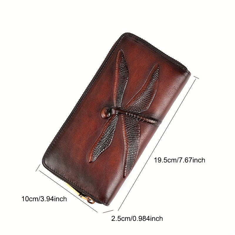 Vintage Style Leather Women's Wallet Large Capacity Clutch