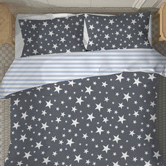 3pcs Star Print Duvet Cover Set Soft Microfiber Bedding 2 Pillowcase