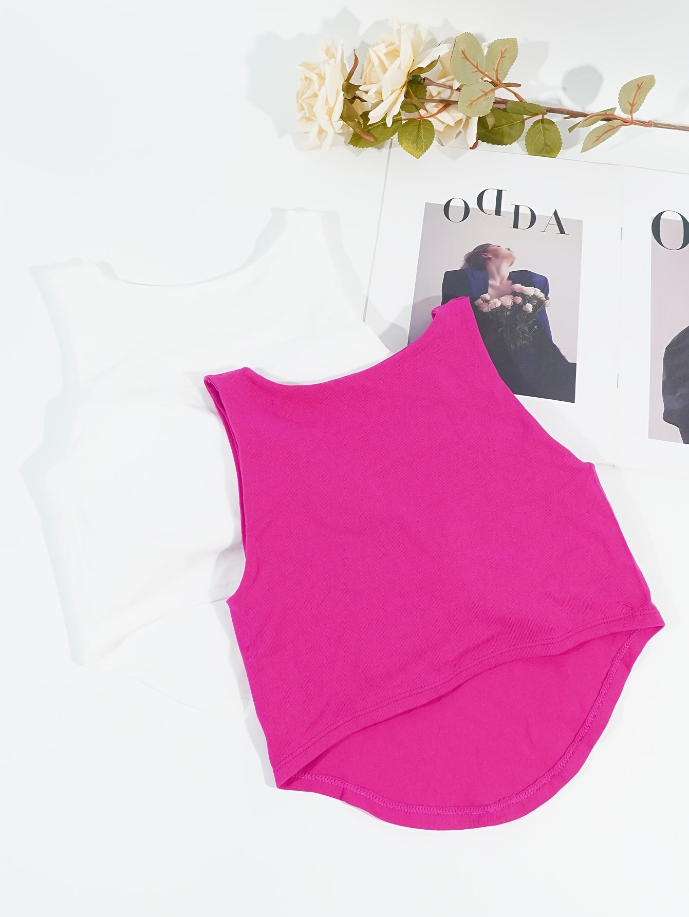 2pcs Square Neck Cami Tops Women's Lingerie
