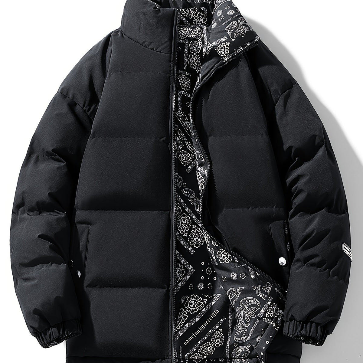 Men's Reversible Paisley Pattern Jacket for Fall Winter
