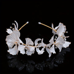 Bohemian Flower Bridal Headband with Sparkling Accents