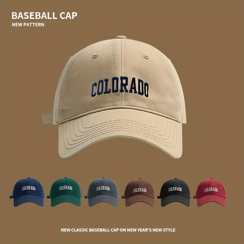 COLORADO Embroidery Baseball Cap Solid Cotton Sun Hat Unisex Adjustable